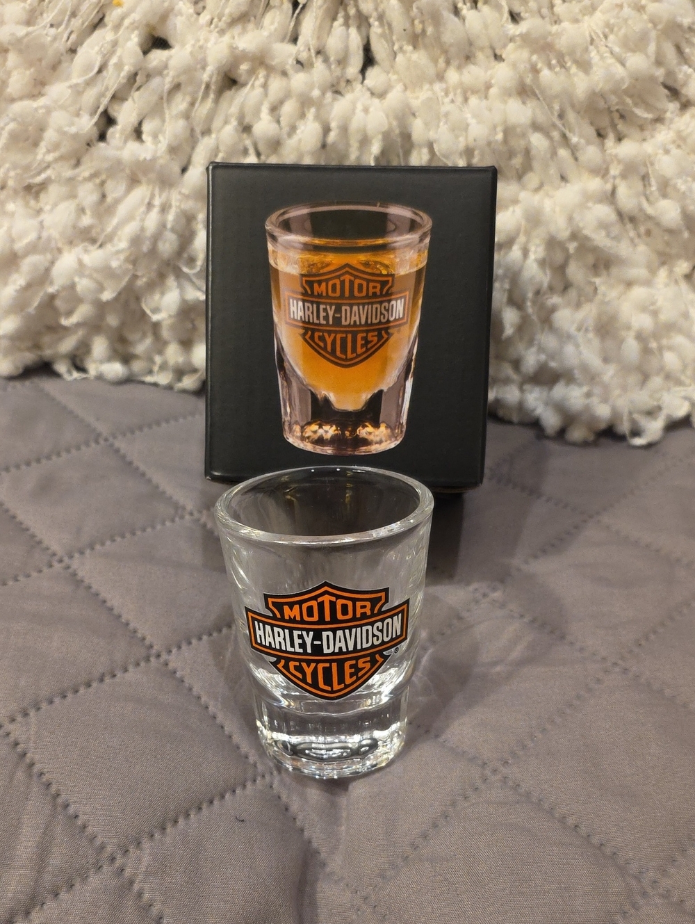 Harley-Davidson Bar & Shield Shot Glass with Logo Front